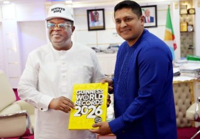 Works Minister, Umahi hosts MD Guinness Nigeria, Sharma